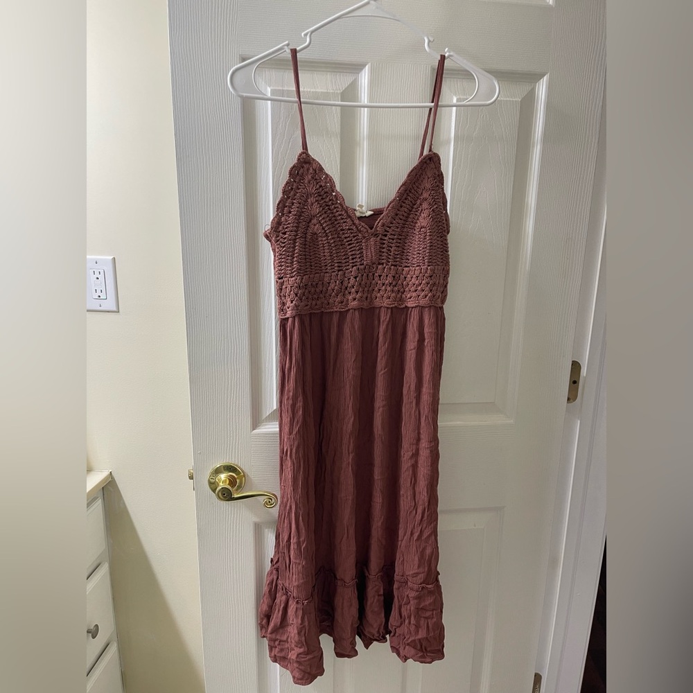 Blush Maxi Dress in Rust Brown